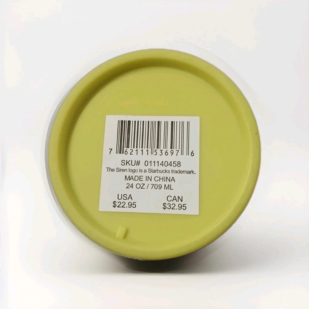 Starbucks‎ Yellow Grid 24Oz Cold Cup Tumbler